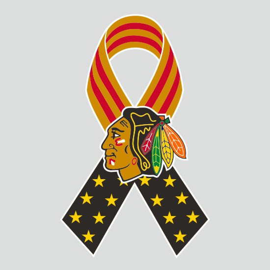 Chicago Blackhawks Ribbon American Flag logo iron on paper